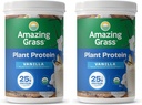 Amazing Gras Vegansk Protein pulver, Plante Basert Økologisk Blande med 25 g protein, Dairy, Gluten og soya Gratis - Kremet Vanilla (10 Serveringer) (Pack of 2)