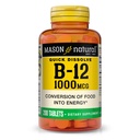 MASON NATURAL B12 1000 mhg raske oppløsning tabletter for sunn konvertering av mat til energi, 200 dagers forsyning