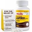 TIME-CAP LABS, INC. Tidlig 300 greve regelmessig styrke aspirin 325 mg for voksne - sammenlignet med Bayer - belagt regelmessig styrke aspirin tabletter - smertefri for mindre smerter og smerter - laget i USA