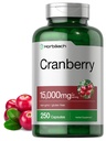 Horbäach Cranberry piller + vitamin C | 15.000 mg | 250 kapsler | Ikke-GMO og glutenfri kosttilskudd fra konsentratekstrakt