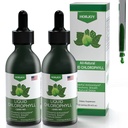 Klorofyll flytende dråper - 100% naturlig energiforsterker og immunstøtte - intern deodorant og detox - Høyde sykhet relief - rask absorpsjon, vegan & ikke-GMO - 120 serveringer (Pack of 2)