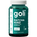 Goli Matcha Mind Gummies - 60 greve - Grønn Te blader pulver med kognizin for fokus, oppmerksomhet og hjerne helse, vegansk, ikke-GMO, Glutenfri og gelatinfri.