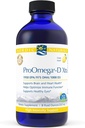 Nordic Naturals ProOmega-D Xtra Liquid, Lemon Flavor - 8 oz - 3400 mg Omega-3 + 1000 IU D3 - Høypotency Fish Oil - EPA & DHA - Hjerne, øye, hjerte og immun helse - ikke-GMO - 48 Services