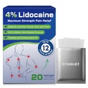 Uposiut 4% Lidocaine Patches, 20 greve Patches Maksimal styrke Lidocaine Patches (20 patches), for muskel smertelindring i halsen, skulder, rygg, kne, og anker, 12 timer smerte relief-012345