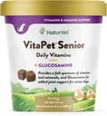 NaturVet VitaPet Senior Daily Vitaminer Plus Glukosamine for hunder, 60 ct Myke Chews, laget i USA med globalt kilde ingredienser