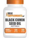 BulkSupplements.com Svart Cumin Seed Oil Softgels - Svart Cumin Seed Oil 1000mg - Glutenfri, 1 Softgel per Serving, 120 greve (Pack of 1)