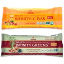 Infinity Greens Bundle, 1 boks grønn Superfood Bars (12 pakke), 1 boks organisk vitamin C Snack Bars (12 pakke)
