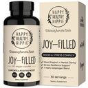 Joy-fyllt Mood Support Supplement - 7 urter komplekse w/St. Johns Wort | Stress Relief - Hjelper rolig sinnet og kroppen | 100% Plant-baserte Happy Pills, Ashwagandha, Rhodiola Rosea | Adaptogens, 60 Ct