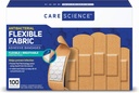Care Science stoff kleslig bandasjer, 100 ct Assorterte størrelser | Fleksibel + pustende beskyttelse bidrar til å forhindre infeksjon for førstehjelp og sår omsorg