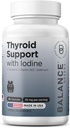 Balancebreens Thyroid støtte Supplement med jodin, L-tyrosin, vitamin B12 & Selenium, 30 Veg Kapsler - Energi, Metabolisme og fokus Støtte