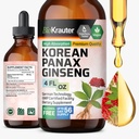 BIO KRAUTER Korean Red Ginseng Extract flytende - alkohol og sukker gratis Panax Ginseng Supplement - Vegan Immune Support Supplement - 4 Fl. Oz.