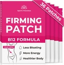 Firming B12 Patches (pakke på 36) - 100% naturlig vitaminplaster for kvinner, energi og kroppsstøtte, selvklebende gjennomsiktige plaster - forbedret formel