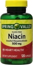Spring Valley - Flush Free Niacin (B-3) 500 mg, 240 kapsler (2 flasker 120)