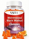 Black Walnut Wormwood Gummies - Herbal Supplement med Artemisia Annua Herb & Juglans nigra Hull for Digestive Wellness & Natural Body Cleanse, Ikke-GMO & Glutenfri kosttilskudd - 60 Gummy Chewables