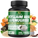 BMVINVOL Psyllium Husk Fiber Supplement med Fenugreek, Apple Cider Vinegar, Turmeric, Ginger, Black Pepper- Digestion Helse Support - 240 Kapsler