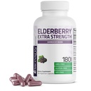 Bronson Elderberry ekstra styrke, støtter sunn immunsystem og antioksidant beskyttelse, ikke GMO, 180 vegetariske kapsler