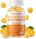 Magnesium Glycinate Gummies 1000mg - Sukkerfri magnesium Kalium Supplement med vitamin D, B6, CoQ10 for rolig mood og søvn støtte - 60 oransje gummier - 1 pakke