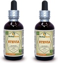 Stevia (Stevia Rebaudiana) Tinktur, organisk tørkede blader flytende ekstrakt (merkenavn: HerbalTerra, stolt laget i USA) 2x2 fl.oz (2x60 ml)