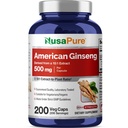 NusaPure American Ginseng 10:1 Ekstrakt, 500 mg Tilsvarende til 5000 mg - 200 Veggie Capsules (vegetarian, ikke-GMO, Vegan)