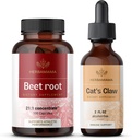HERBAMAMA Beet Root and Cat's Claw Kit - Bundle of 21:1 Konsentrat Beet Root and Cat's Claw Tinkture 2 fl oz - Vegan, ikke-GMO, sukker og alkohol-fri - 2 pakke