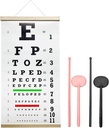 Snellen Eye Chart,Eye Chart,Snellen Eye ExamSnellen Eye Chart Pocket Eye Exam Kit med Søt Øye Okkluders 20 Fot Optisk Øye Test Reusable Wooden Frame Canvas Øye Chart for barn og voksne