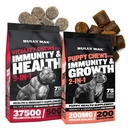Bully Max Vitality Dog Chews og valp Myke Chews Bundle for total støtte med daglige vitaminer for valper og voksne hunder - inkludert immun, felles, hud, Coat, Digestion og utviklingsstøtte