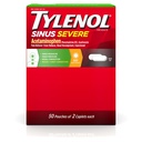Tylenol Sinus alvorlig dagtid kapell med acetaminophen 325mg, Guaifenesin 200mg & Phenylephrine HCl 5mg, ikke-drowsy smertefri, forventningsfull og nasal decongestant, 50 reisepakker med 2 ct