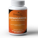 Certified Organic Ashwagandha med organisk svart pepper Supplement - 1310mg - Ikke-GMO, Glutenfri - 3rd Party Lab Testet