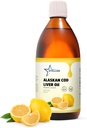 Stellar Alaskan Cod Liver Oil - Økologisk sitron, 16.67 oz Wild-Caught i USA | Rich i Omega-3 DHA/EPA & Vitamin D | Ikke-GMO-sertifisert | Støtter hjerte, hjerne og immun helse