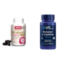 Jarrow Formulas QH-Absorb 200 mg - høy absorpsjon co-Q10 - aktiv antioksidant form av co-Q10 & livsforlengelse N-Acetyl-L-Cysteine (NAC), immun, respirasjon, leverhelse, NAC 600 mg