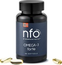 NFO Omega-3 Forte fiskolje med fisk Gelatine - Premium Fish-basert Omega-3 | ren marine formel | høy EPA & DHA | 60 kapsler