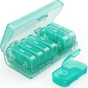 AUVON XL ukentlig pilleorganisator 2 ganger om dagen, pille Box 7 dag med en-Side store åpninger for enkel å bruke, Cyan AM Pill saken for medisinering, vitaminer, fiskeoljer, kosttilskudd