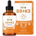 NutraChamps Kids vitamin D 3 K2 Drops, vitamin D3 & K2 MK-7, flytende vitamin D for barn 1000 IU, sunne bein, hjerte og immunsystem, sukkerfri kosttilskudd for barn, 300 serveringer