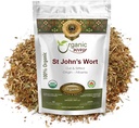 Organic Way St. John's Wort Cut & Sifted (Hypericum perforatum) - Herbal Te | Europeisk Wild-Harvest Organic, Kosher & USDA Certified | Vegan, Ikke GMO & Glutenfri | Opprinnelse - Albania (8 Oz)