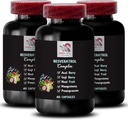 Berry Superfoods - RESVERATROL COMPEX - Acai Berry Boost, Goji Berry Shine, Elderberry Styrke, Pomegranate Energi, Grape Skin Power, Hydration Balance, Daglig støtte 3 flasker 180 Kapsler