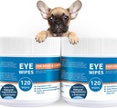 Hunde Cat Eye Wipes - 240ct Våt Pad Gentle Tear Stain Remover Tørker for hunder katter hester - ikke-stingende øye irrigasjon formel, Fjern tørket slim, utlading og tear Stains