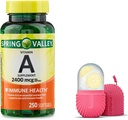 Spring Valley Vitamin A Softgels, 2400 mikrog, 250 greve og gave is Roller for ansikt