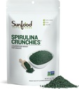 Sunfood Superfoods Spirulina Crunchies - Blå Grønn Algae, Spirulina Tabletter, Klorofyll Energibiter fra tørket pulver, Raw Vegansk Algae Supplement, Ikke-GMO - 4 oz Bag