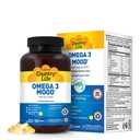 Country Life Omega 3 Fish Oil Supplement - høy konsentrasjon EPA og DHA Omega 3 fettsyrer - 2000 mg Fish Oil for emosjonell helse, humørstøtte, og ingen fisk smak - naturlig sitron flavor