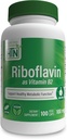 Helse Thru Nutrition Riboflavin 100mg vitamin B2 100 Vegecaps | Støtter sunn energi Metabolsk funksjon & nervesystem | 3rd Party Testet | Ikke-GMO Soya og Glutenfri Hypoallergenic