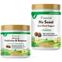 NaturVet Advanced Probiotika, sunne enzymer og PB6 Probiotic Supplement for hundene mage, 120 myk Chews & No Scoot for hunder - 120 myk Chews - støtter sunn anal Gland & Bowel funksjon