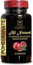 Pomegranat Ekstrakt - Pomegranat Ekstrakt Polyfenoler Supplement, Felles Støtte, Antioksidant, Pomegranat Seed Extract Supplement, Immun Booster - 1 Flaske 60 Kapsler