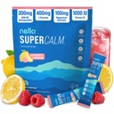 Nello Supercalm pulverisert drikk blanding, bringebær sitronade, L teanin, Ksm-66 Ashwagandha, magnesiumglycinat, vitamin D 3, Kosttilskudd for avslapning og fokus, Ingen sukker, ikke GMO, På farten, 20 Ct