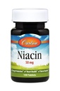 Carlson - Niacin, 50 mg, støtter kolesterolmetabolisme, energiproduksjon, hjertehelse, nervefunksjon, 100 tabletter