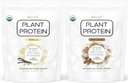 Pure Food: Plantebasert proteinpulver med probiotika Organisk, Ren, Alle naturlige, Vegetarisk, Vegetarisk, Hele Superfood Næringstilskudd uten tilsetningsmidler Keto (Vanilla + sjokolade)