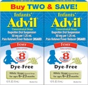 Infanters Advil flytende smertefri og babyfeber Reduser, Infantert Ibuprofen Dye gratis smertelindring og feber medisin, hvit grape - 0.5 Fl Oz (2 pakke)