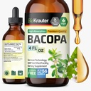 BIO KRAUTER Bacopa Monnieri Supplement væske - Brain Support Brahmi - alkohol og sukker gratis flytende Bacopa Herb Drops 4 Fl.Oz.