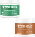 Amla pulver & grønn te supermat Supplement med indiske Goosebær & Pumpkin Spice, organisk, vegansk, 30 serveringer SKU: GB-HB-30