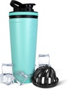 Ice Shaker isolert rustfritt stål Shaker flaske |  36 oz oz, Mint | kald i 30+ timer | Isolert kopp med Twist-on Agitator | Odor-fri flaske for proteinshake, vann, smoothies, cocktails