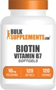 BulkSupplements.com Biotin 10000mcg Softgels - Vitamin B7, Biotin vitaminer for hår, hud og negler, Biotin Supplement - Glutenfri, 1 Softgel per servering, 120 greve (Pack of 1)